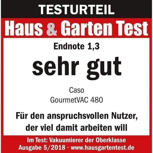 Vakuumförpackare - CASO - 1387 - Grå - 110 Watt - Avbrytningsfunktion