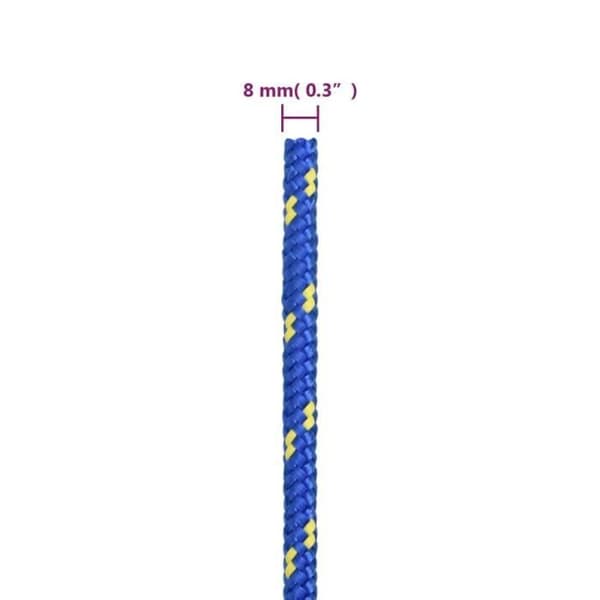 152449 vidaXL Båtrep Blå 8 mm 50 m Polypropylen