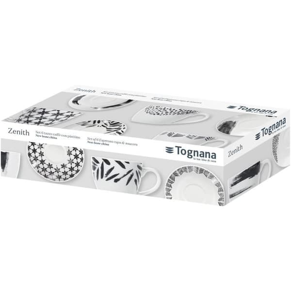 Tognana IRIS ZENITH Set med kaffekoppar med underkoppar 80 ml 6 st