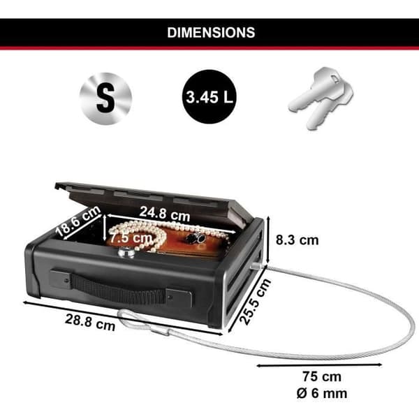 Kompakt säker PP1KML - MASTER LOCK - hög säkerhet med fixeringskabel