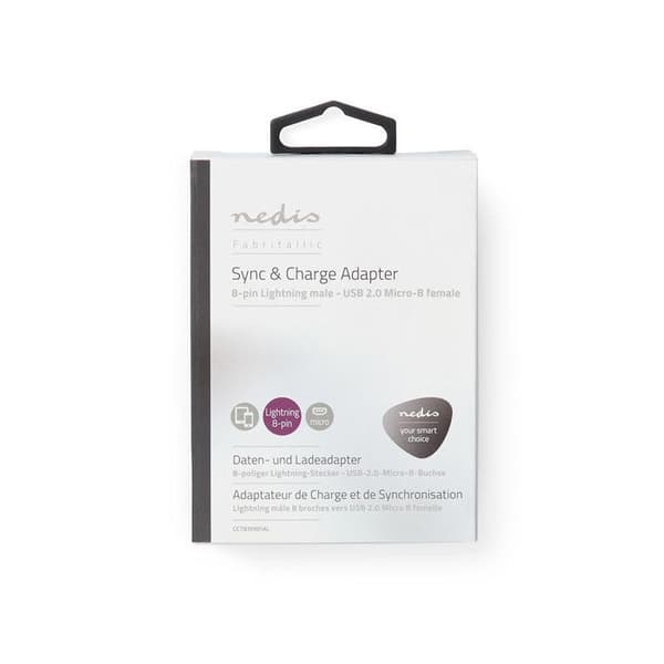 Adapter - Apple - ALPEXE-56 - Lightning Hane 8 Pin - USB Micro B Hona - Vit