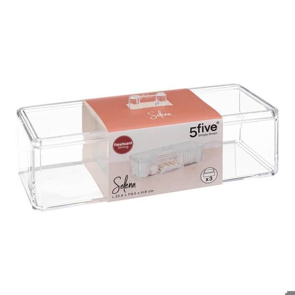 "Selena" transparent bomullslåda med 3 fack - 5 five simply smart