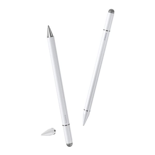 Passiv 3-i-1 stylus - HENDI - Smooth Writing III - Magnetisk - Aluminium - Vit