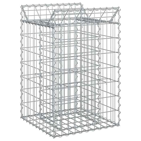 vidaXL Hög säng gabion Silver 42033302