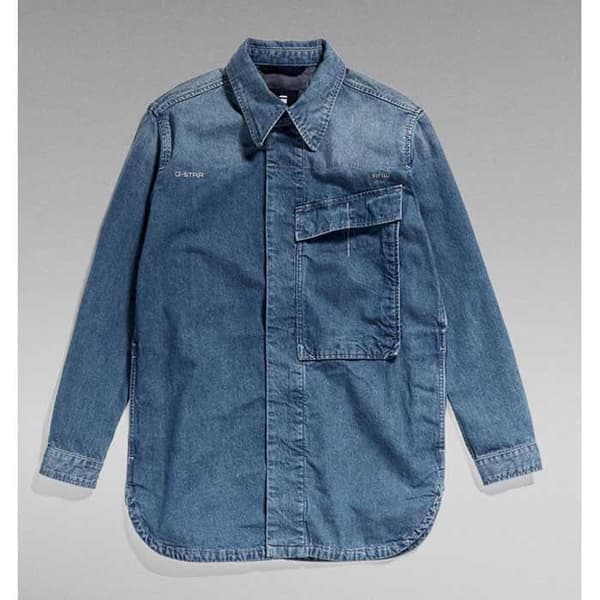G-STAR RAW Mysterious Overshirt Dam, Blå (antik blekt rymdblå D22505-C970-D342), S