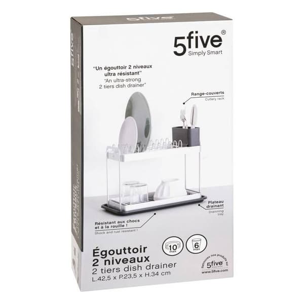 Diskställ 2 nivåer grå 42,5x23,5cm - 5 five simply smart