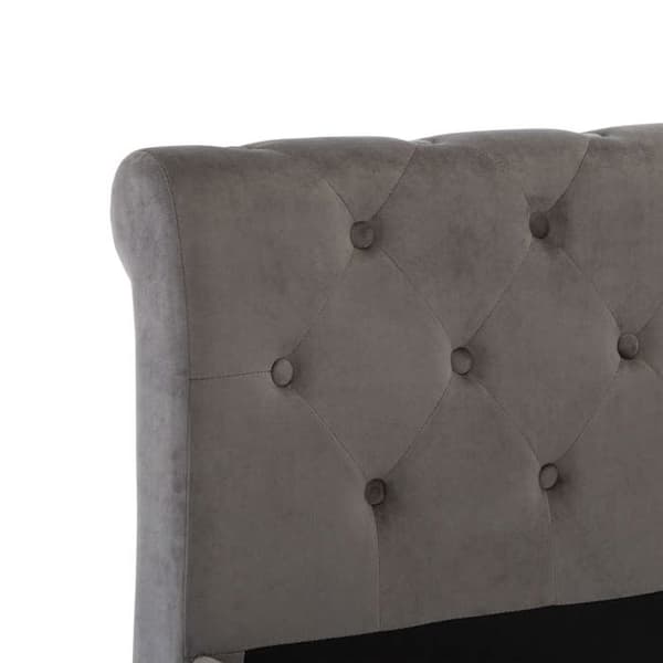 vidaXL Sängram utan madrass grå sammet 100x200 cm 288558