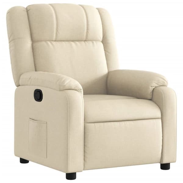 vidaXL Recliner Fåtölj Kräm Tyg 373545