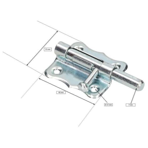 Dörrlås - KOTARBAU - Skjutbult - Robust stål - Snabb montering - Silver 40 mm
