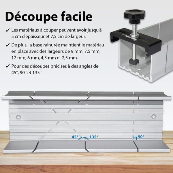 FIRSTINFO H5441 Metallisk Aluminium Fliklåda - 3 klippvinklar