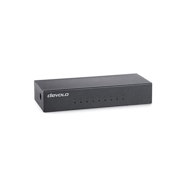 Switch Ethernet Gigabit - Devolo - 07234 - 8 portar - Utan fläkt - Svart