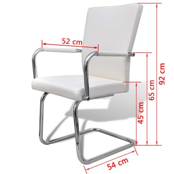 vidaXL Cantilever Matstolar 2 st Vit konstläder