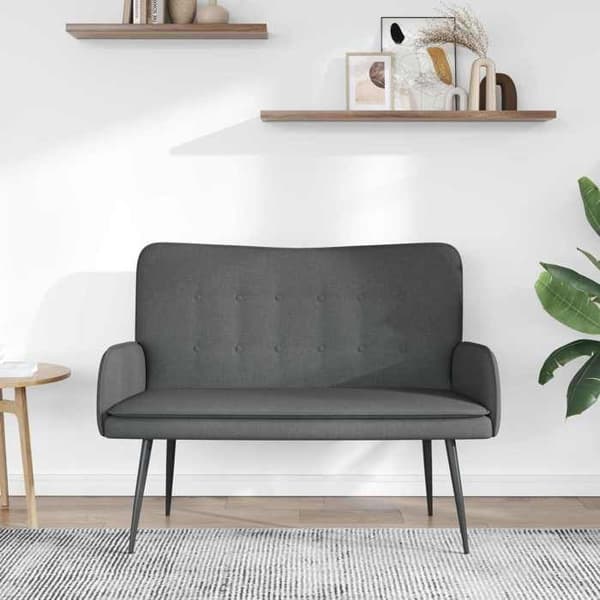 Soffa 2 platser Mörkgrå 115 x 61 x 87 cm tyg