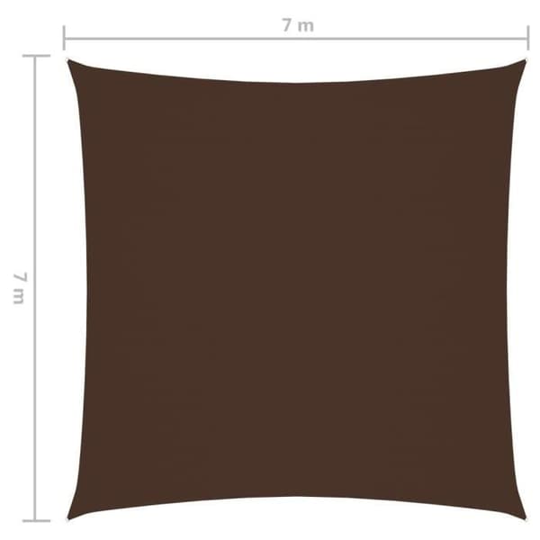 vidaXL Parasol Sail Oxford Cloth Square 7x7 m Brun