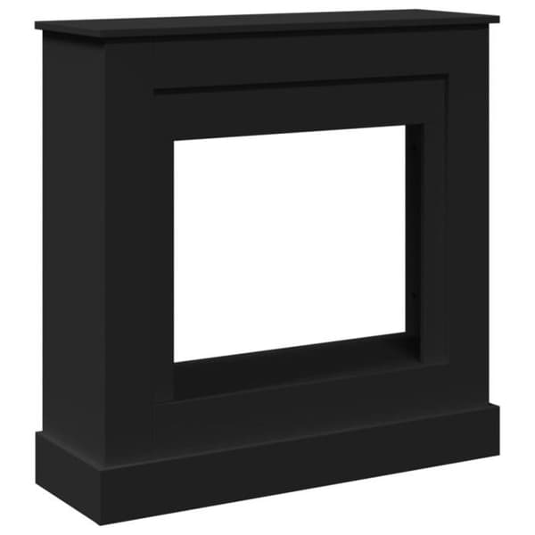 Svart eldstadsram 90x30x90 cm ingenjörsträ