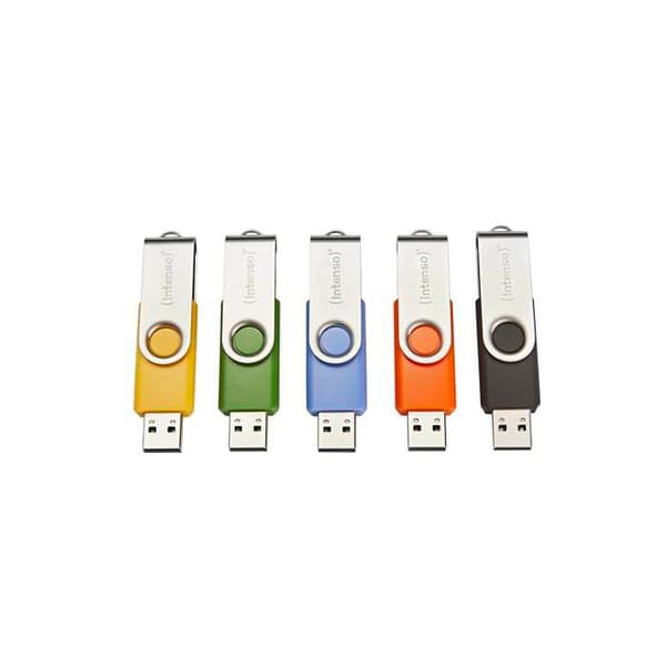 USB-minnen - Intenso - Basic Line Multipack - 32 Go - Vridbar båge - Flerfärgad