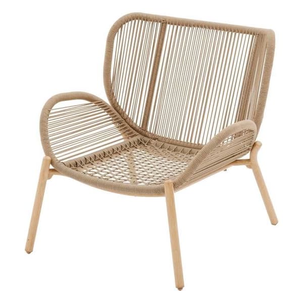 Trädgårdssoffa "Meloane" beige stål och polyester - Hespéride
