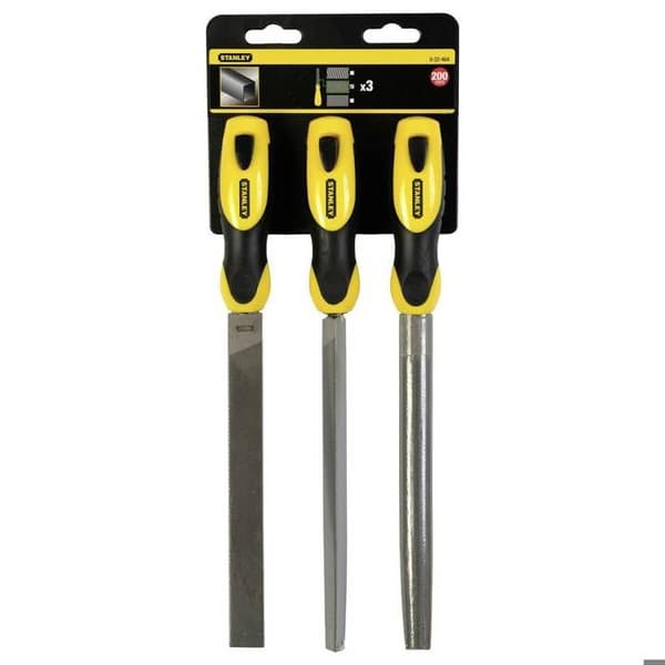 Filer - STANLEY - Halvmjuk - Kolstål - 3 stycken - 200 mm