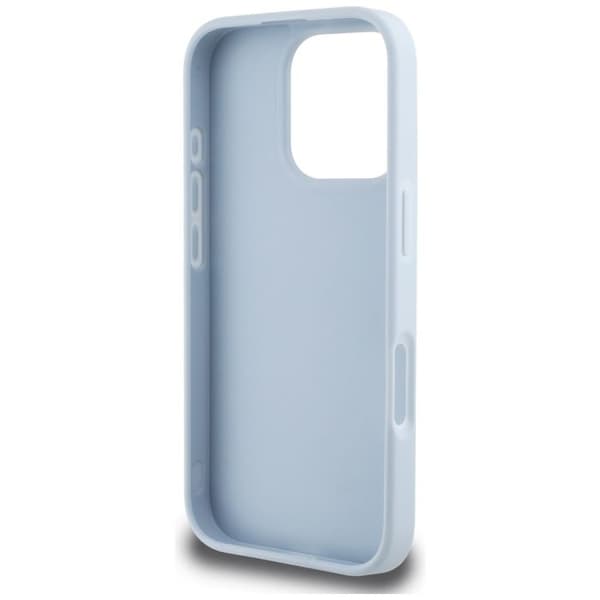 Guess Hårdskal med Grått Mönster Stort 4G Logotyp Litet Klassisk Logotyp för iPhone 16 Pro Max - Blå