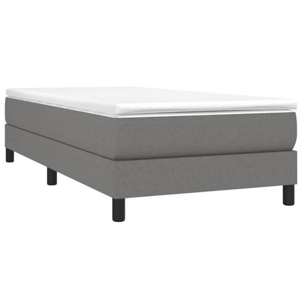vidaXL Sängram med ribbor mörkgrå 100x200 cm tyg 3120493