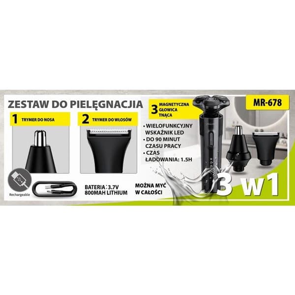 Kit för rakning USB 3 i 1 MAESTRO MR-678