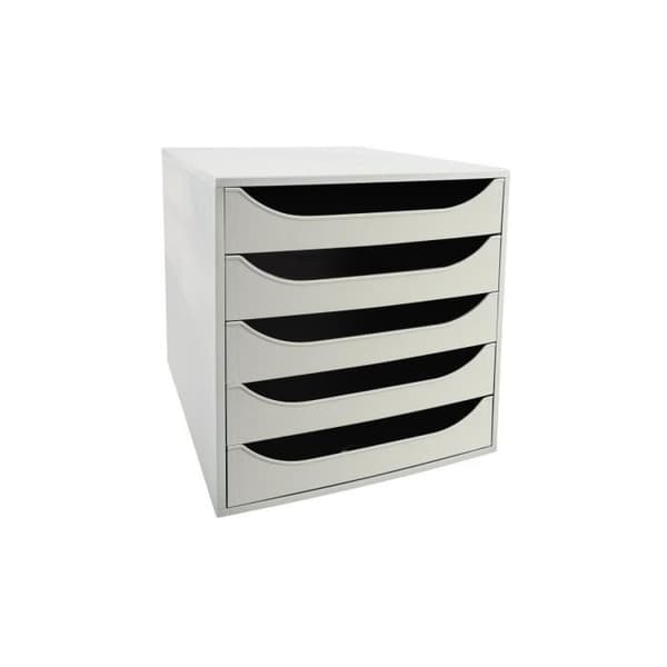 EXACOMPTA ECOBOX — låda 5 lådor A4+ grå (PS/PP) 348×284×290 mm