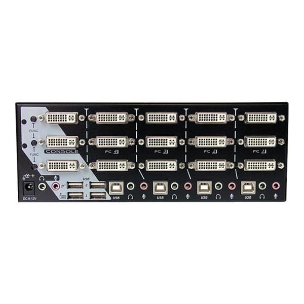 StarTech.com 4-portars trippelbildskärm DVI USB KVM-switch med ljud & USB 2.0-hubb