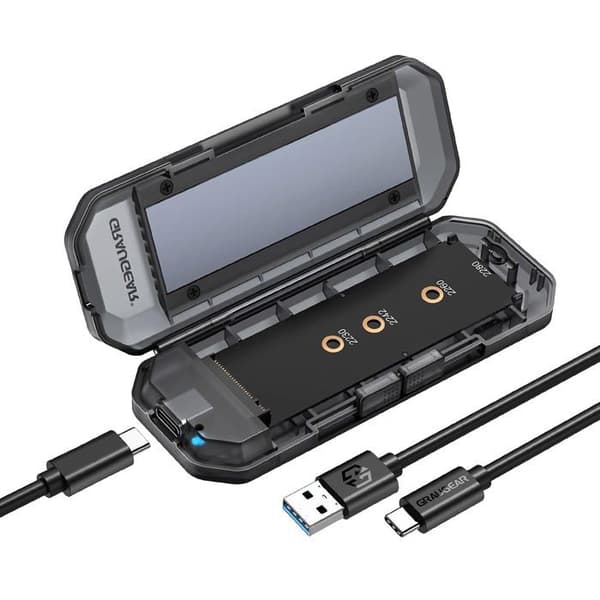 SSD-hus M.2 - GRAUGEAR - G-M20 - USB 3.2 Gen 2 - Kylfläns - Verktygslös