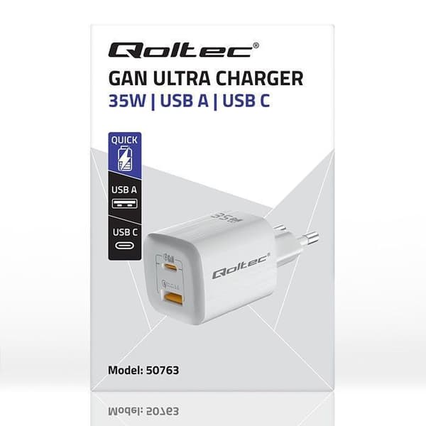 Laddare - Qoltec - 50763 - 35W - Ultra Charge - Typ C