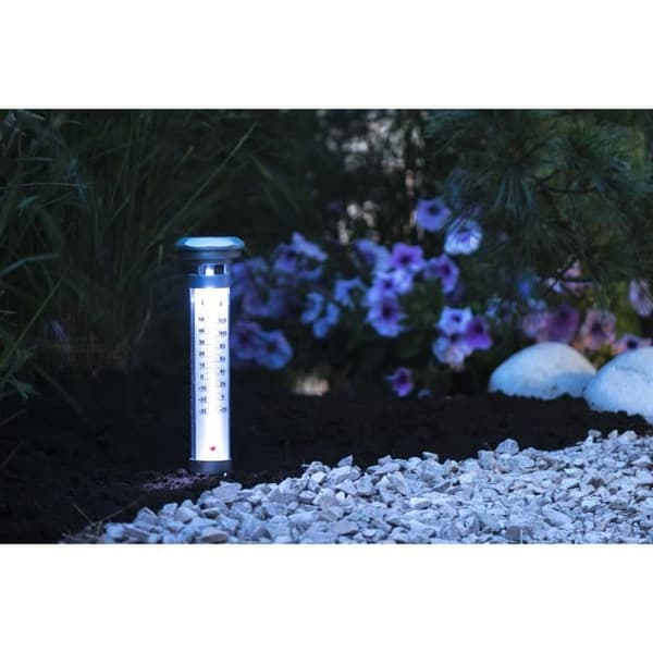 Solarlampa med termometer - LED - Utomhus - Grafitgrå