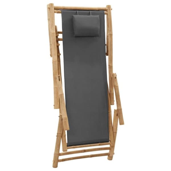 vidaXL terrassstol bambu och canvas mörkgrå 318595