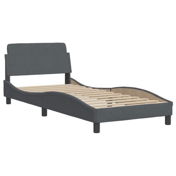 vidaXL Dover sängram mörkgrå 80x200 cm sammet 373073