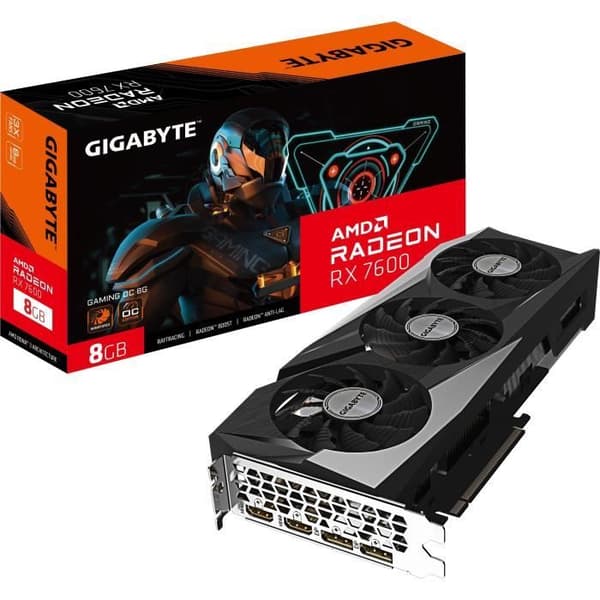 GIGABYTE - Grafikkort - Radeon - RX 7600 GAMING OC 8G