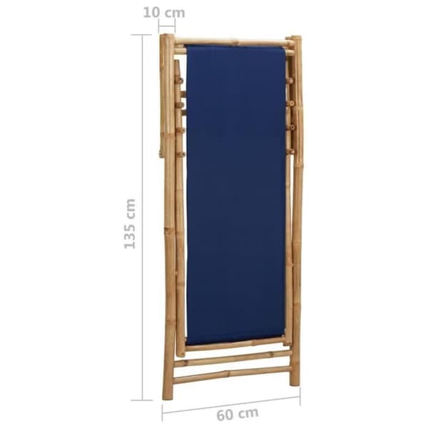 vidaXL Terrassstol Bambu och Canvas Marinblå