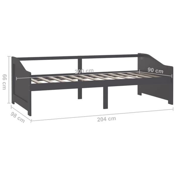 vidaXL 3-sits soffa utan madrass Mörkgrå 90x200 cm 322168