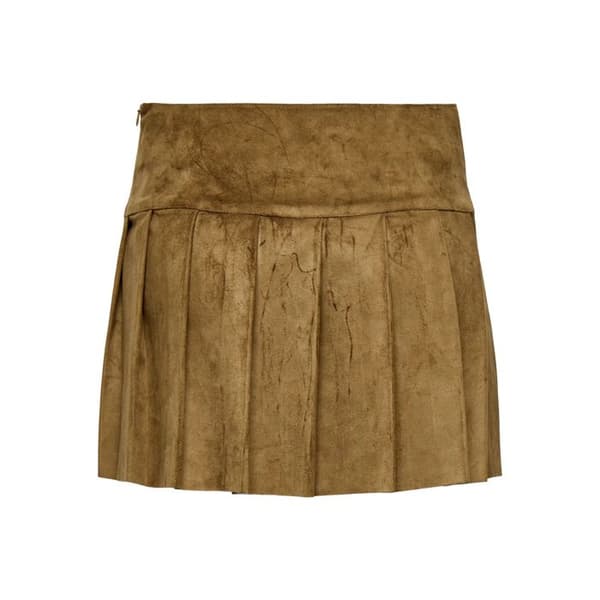 Flickkjol med veck Only Tulip OTW - cognac