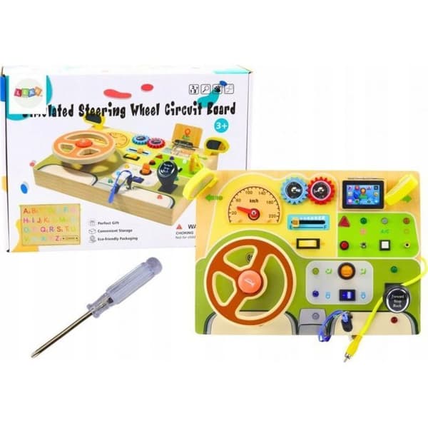 Draisienne Leantoys Sensorisk manipulationsbräda med LED-lampor för bil