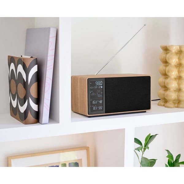Svart Bluetooth-högtalare och väderstation Thomson