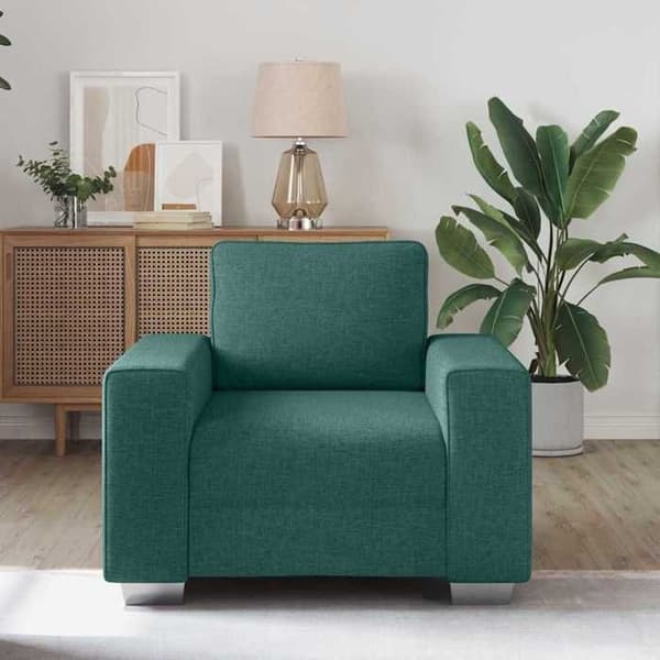 Soffa med grön mörk kudde 100 x 77 x 82 cm tyg