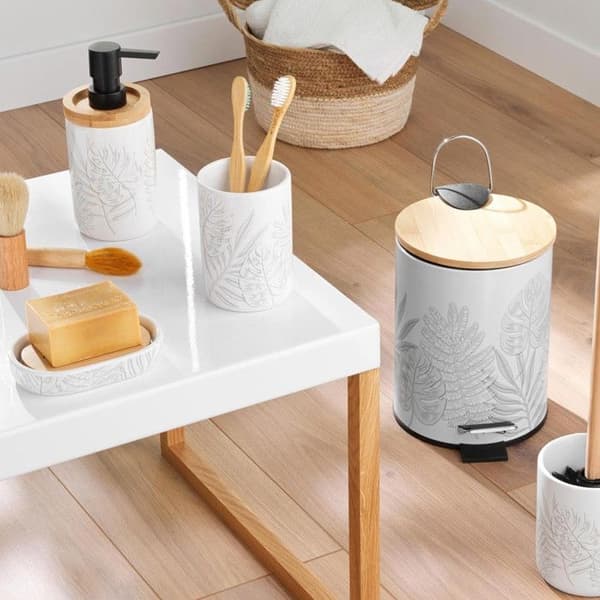 Tryckta Tvålbehållare "Amber" 17cm Grå