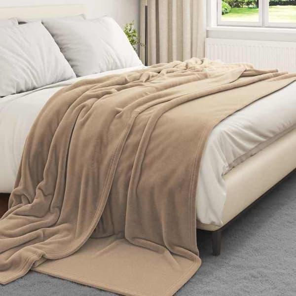 Fleecefilt - VIDAXL - Paket 6 - Kamel - 270 x 240 cm - 260 g/m²