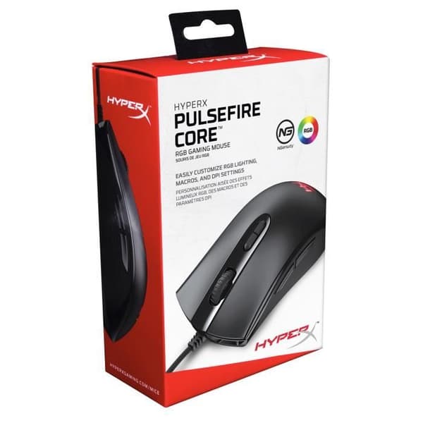 HyperX Pulsefire Core optisk mus 6200 DPI ambidextrous svart