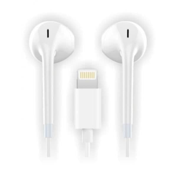 Hörlurar - earTECH - HIP - Vit - Lightning - Ergonomisk med Mikrofon