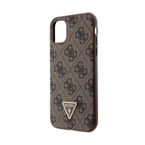 Mobilskal - Guess - iPhone 11 - Brun - Metallogotyp - Hård