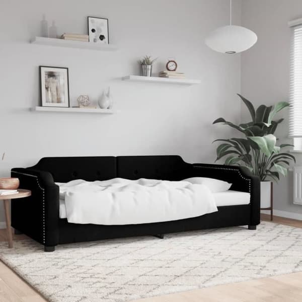 vidaXL Svart sängsoffa 90x190 cm tyg 354217