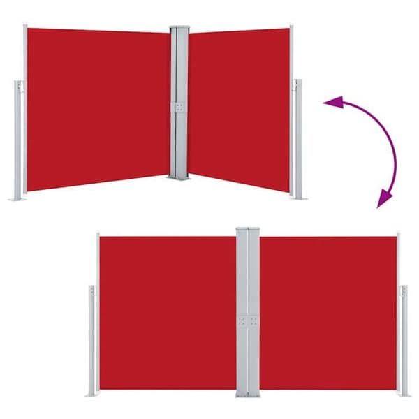 vidaXL Infällbar sidomarkis 170 x 600 cm Röd