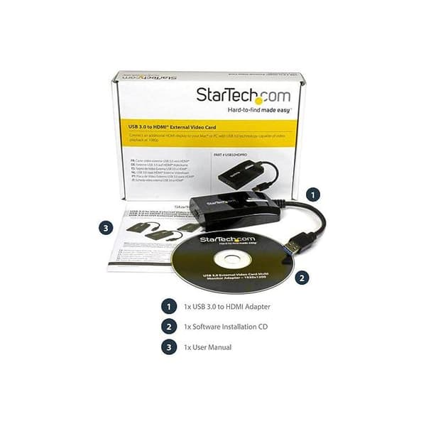 StarTech.com USB 3.0 till HDMI-videoadapter för Mac/PC - DisplayLink-certifierat externt grafikkort - 1080p (USB32HDPRO)