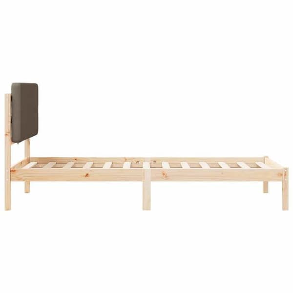 vidaXL Sängram med vadderad huvudgavel Taupe 100 x 200 cm, Sovrum, Rektangulär 877932