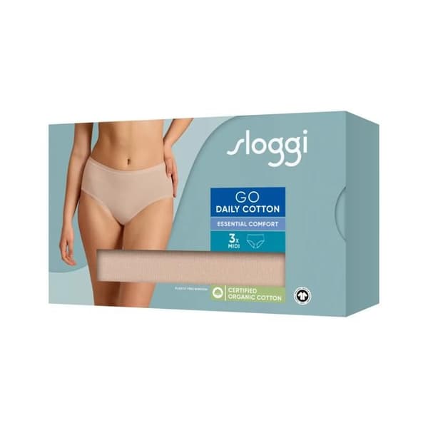 Sloggi GO Daily Midi bomullstrosor för kvinnor (x3)
