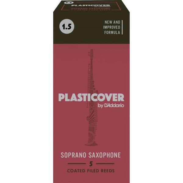 Rico 5-pack plastbelagda sopransaxofonrör, styrka 1,5